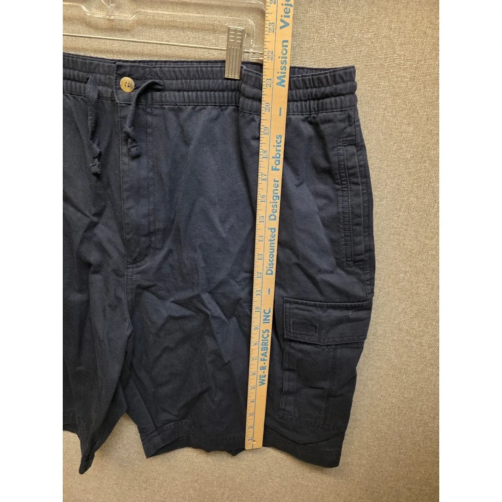 Bugle Boy Mens Cargo Shorts XXL Navy Blue Cotton Elastic Waist 908QK141 NWT